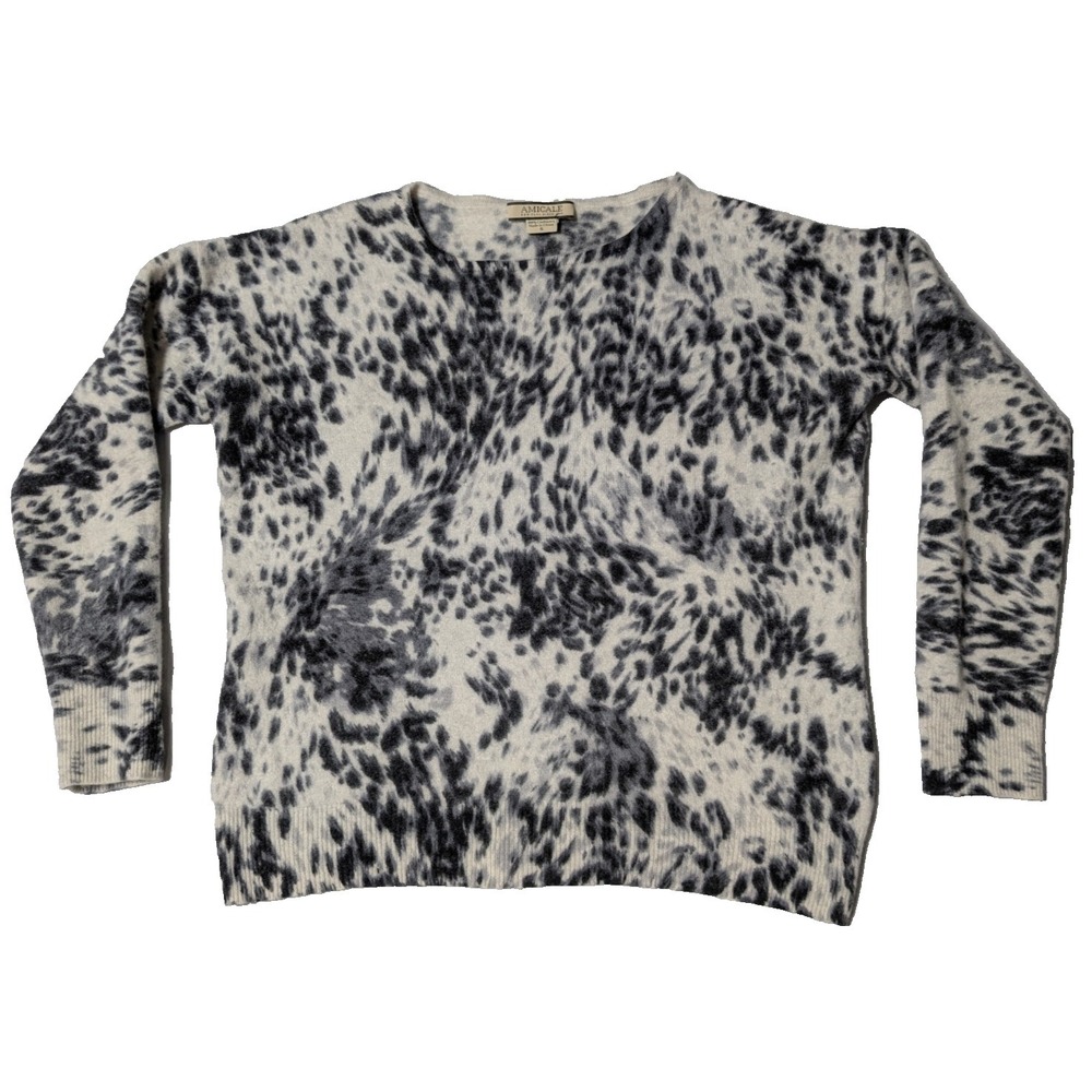 Amicale Cashmere Leopard Print‎ Sweater - Women Small